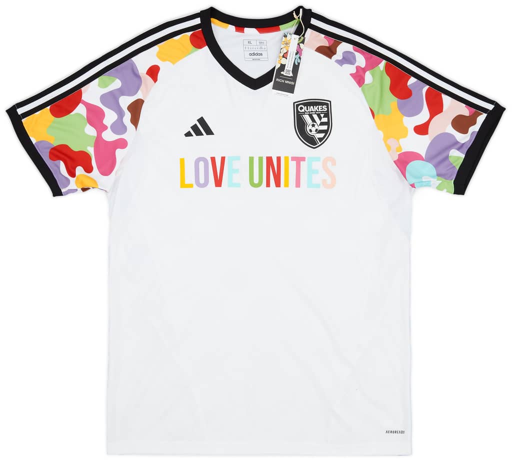 2023 San Jose Earthquakes adidas Pre-Match Pride Shirt (XL)