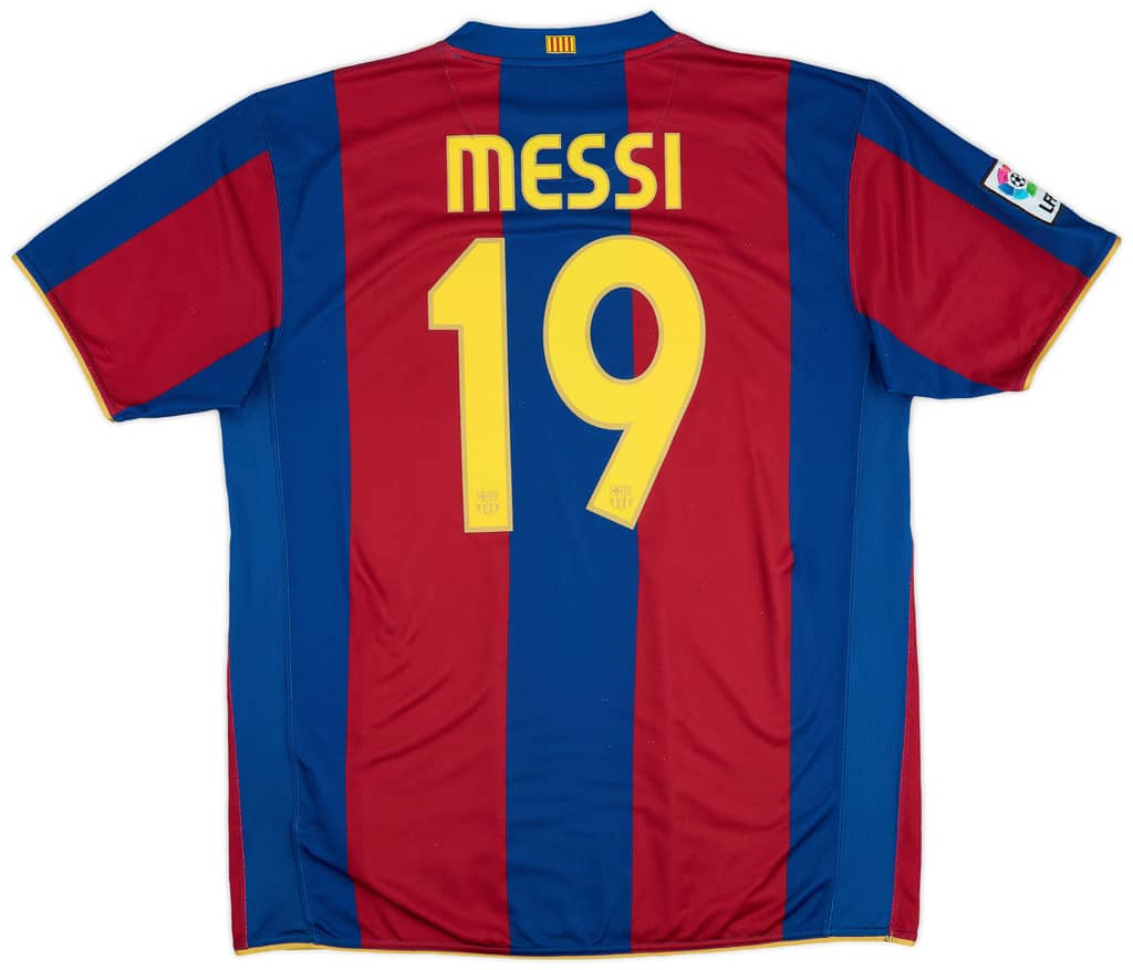 2007-08 Barcelona Home Shirt Messi #19 - 5/10 - (XL)