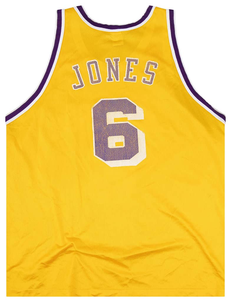 1995-99 LA Lakers Jones #6 Champion Jersey (Home) XXL