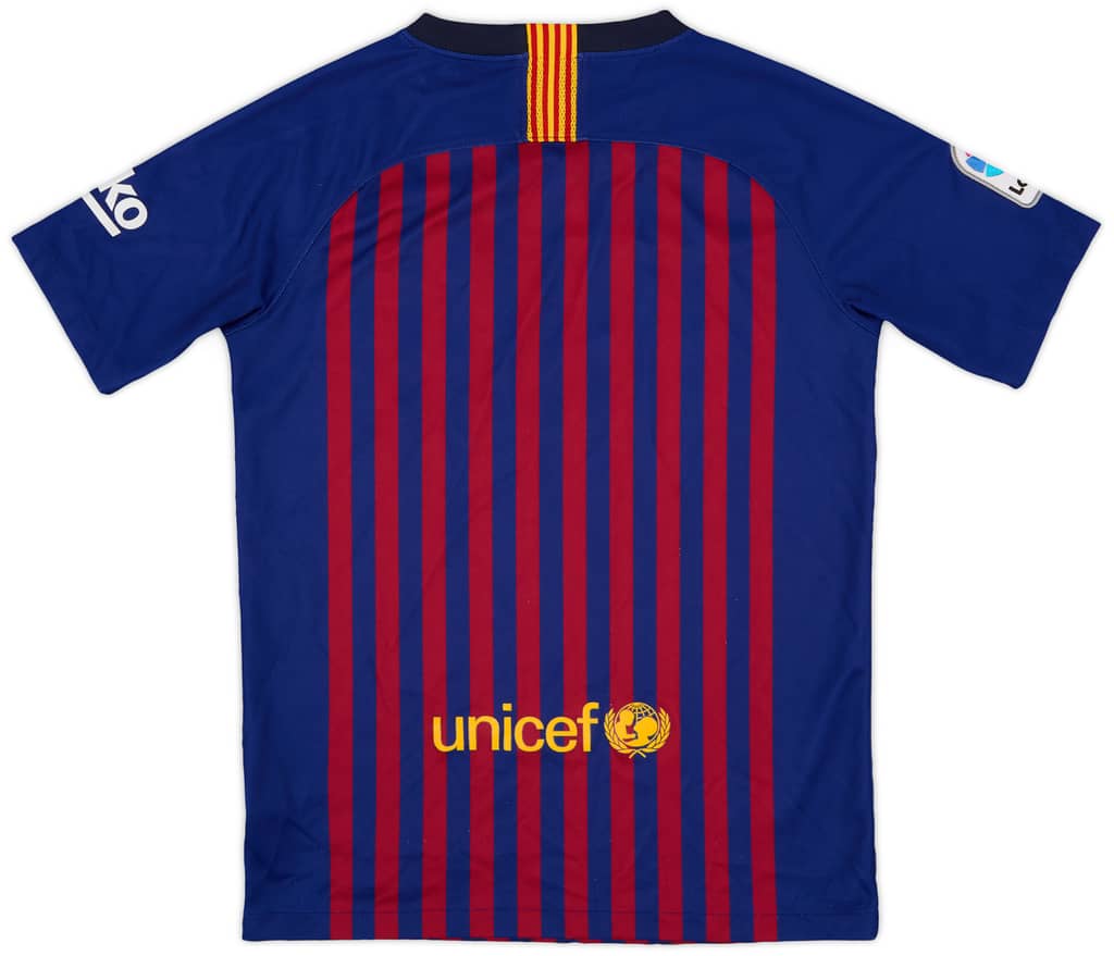 2018-19 Barcelona Home Shirt - 8/10 - (L.Boys)