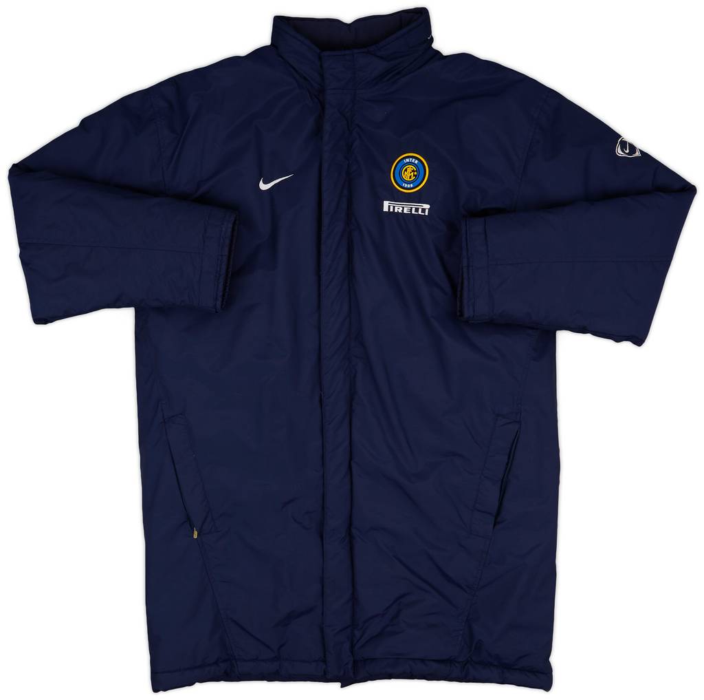 2001-02 Inter Milan Nike Hooded Padded Bench Coat - 9/10 - (L)