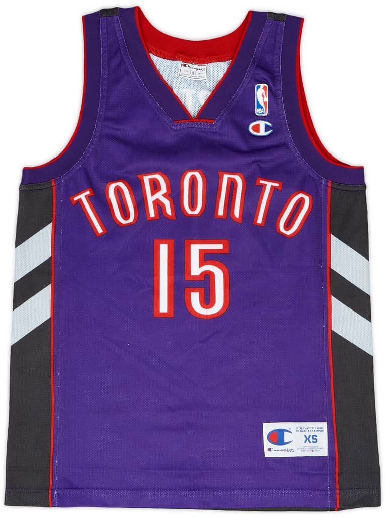 1999-03 Toronto Raptors Carter #15 Champion Away Jersey - 9/10 - (XS)