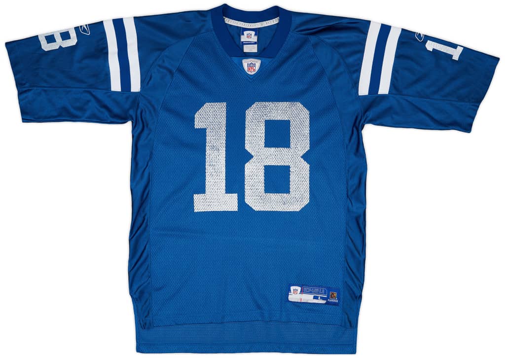 2005-06 Indianapolis Colts Manning #18 Reebok On Field Home Jersey - 5/10 - (L)