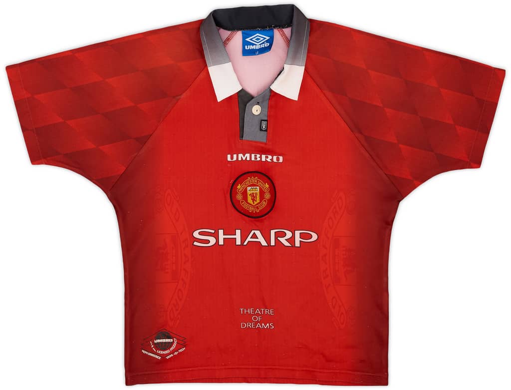 1996-98 Manchester United Home Shirt - 7/10 - (L.Boys)