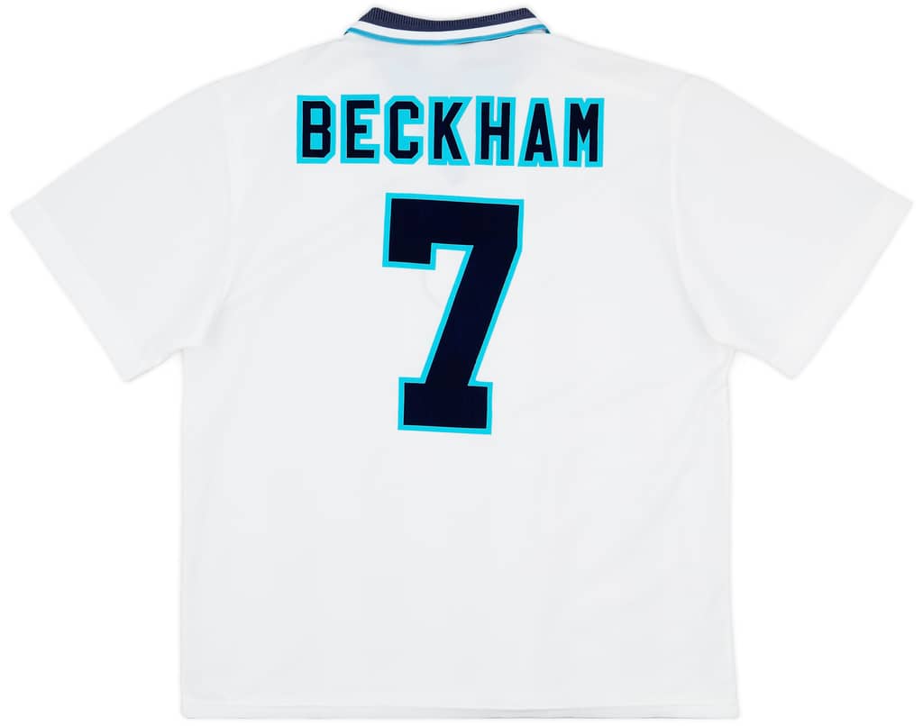 1995-97 England Home Shirt Beckham #7 - 9/10 - (XXL)