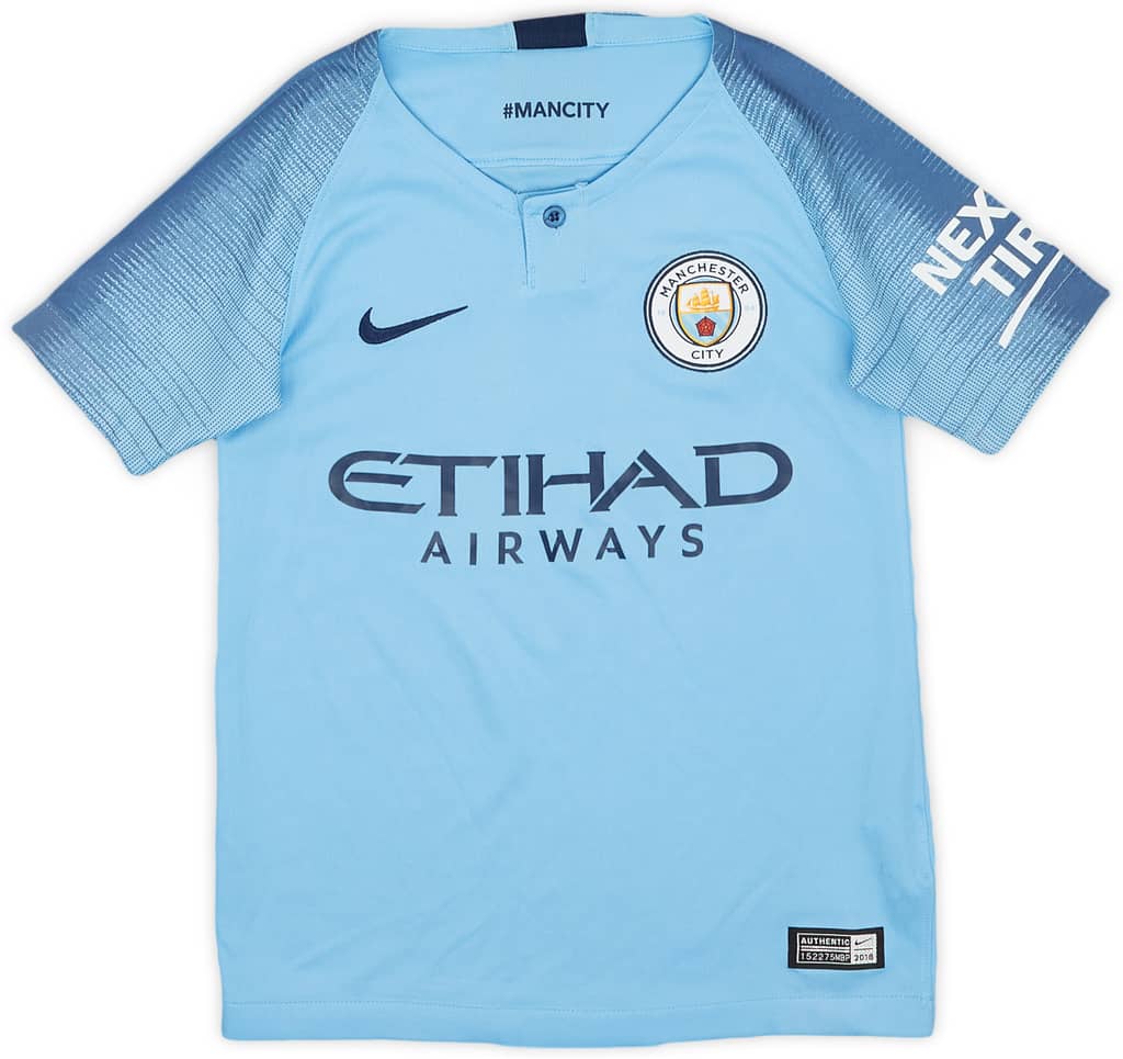 2018-19 Manchester City Home Shirt - 9/10 - (XS.Boys)