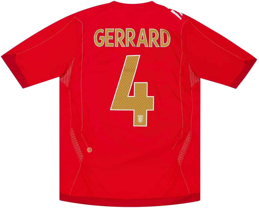 2006-08 England Away Shirt Gerrard #4 - 8/10 - (S)