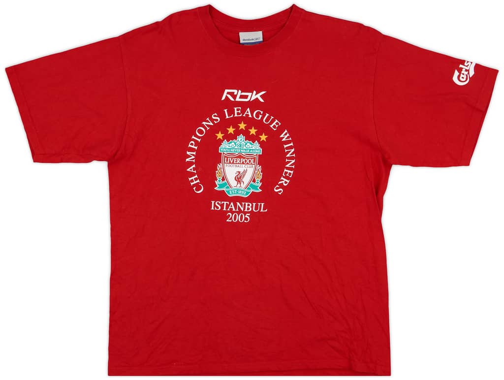 2005-06 Liverpool Reebok 2005 CL Winners Tee - 9/10 - (XL)