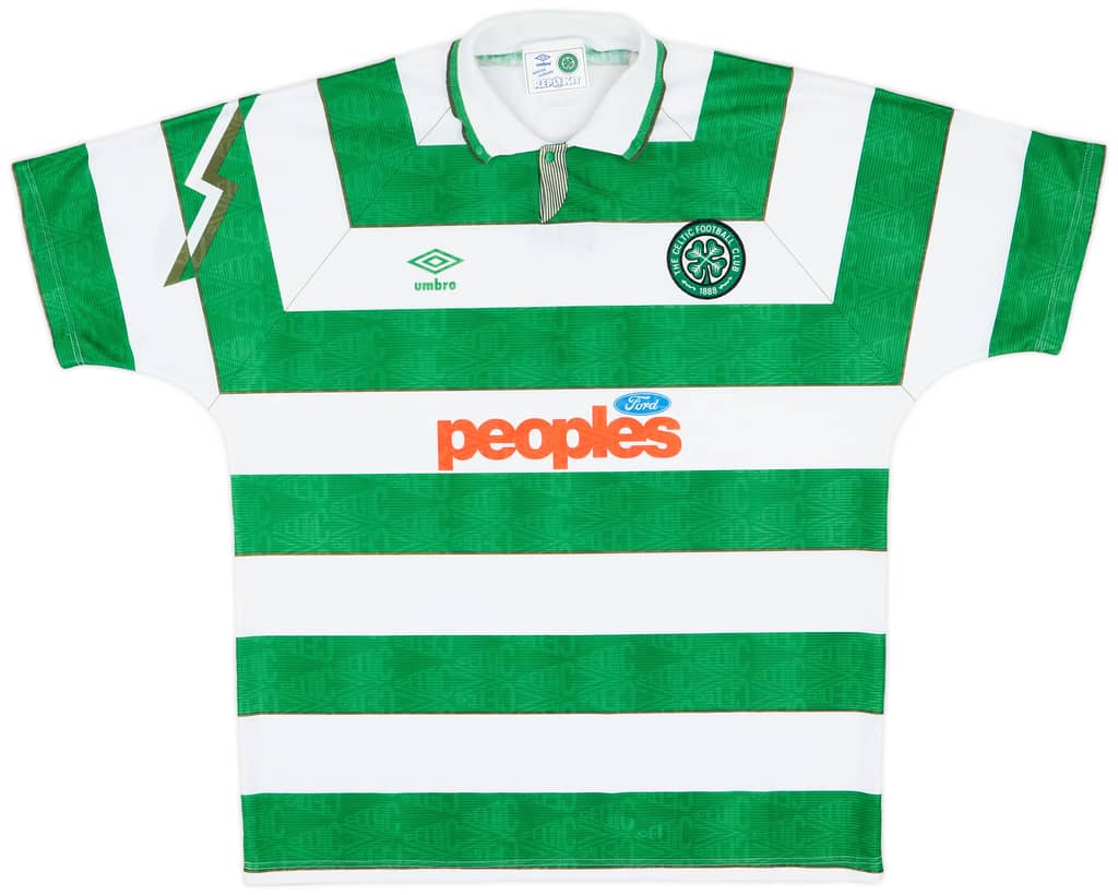 1991-92 Celtic Home Shirt - 9/10 - (XL)