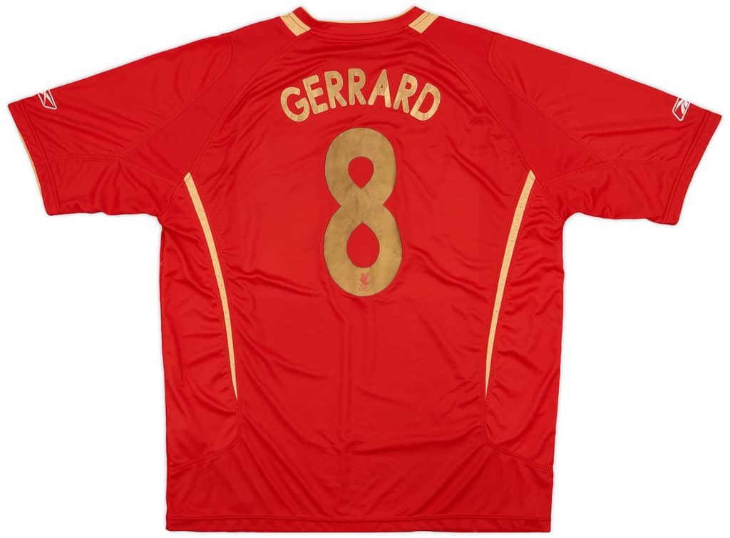 2005-06 Liverpool CL Home Shirt Gerrard #8 - 5/10 - (XL)