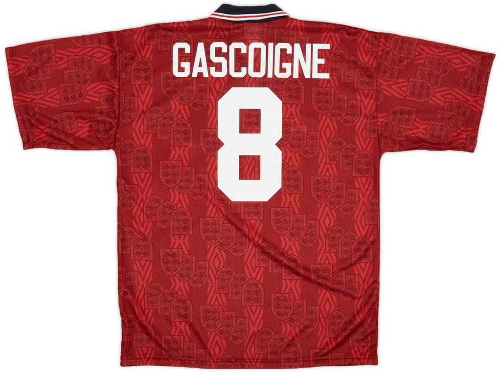 1993-95 England Away Shirt Gascoigne #8 (XL)