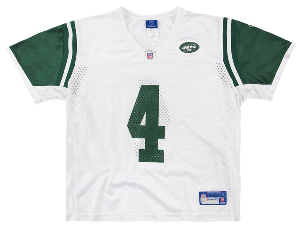 2008 New York Jets Favre #4 Reebok On Field Jersey (Away) Womens (XL)