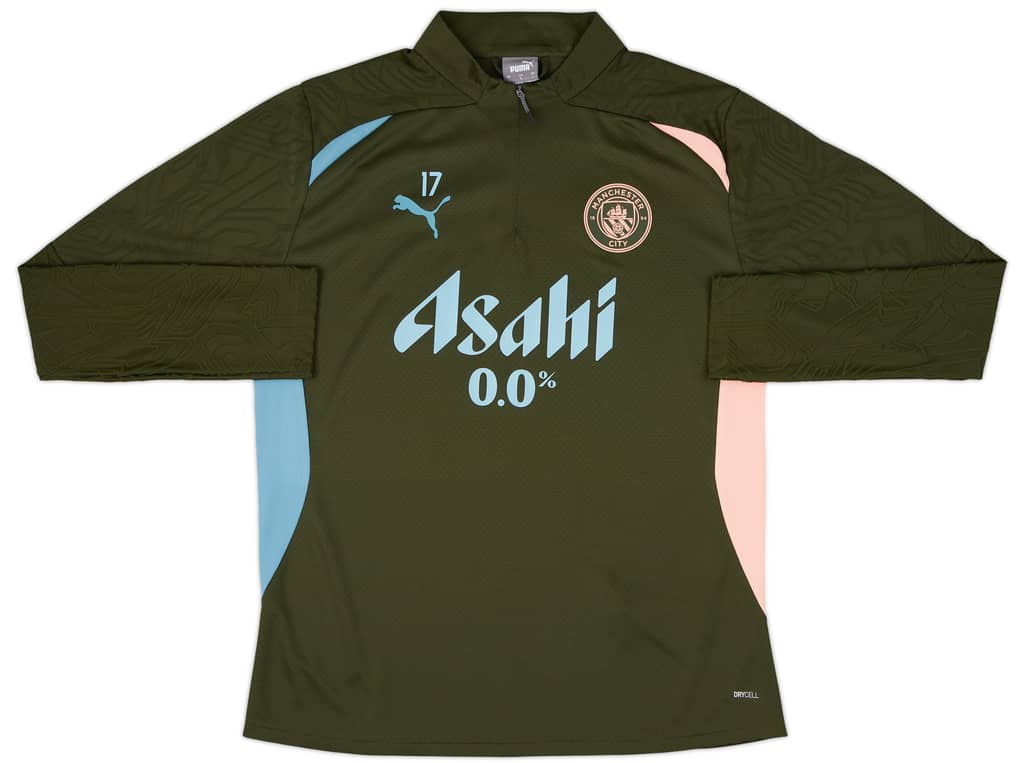 2024-25 Manchester City Player Issue 1/4 Zip Training Top #17 (De Bruyne) - As New - (L)