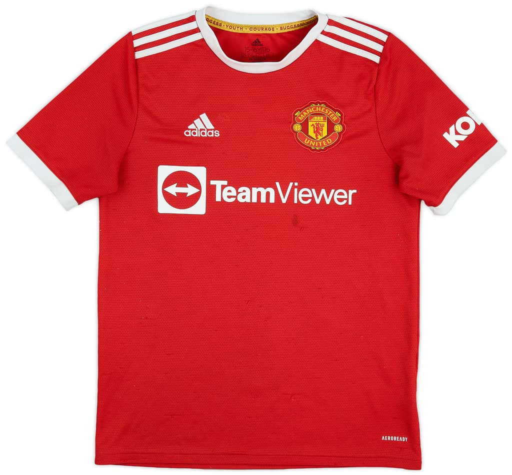 2021-22 Manchester United Home Shirt - 7/10 - (XL.Boys)