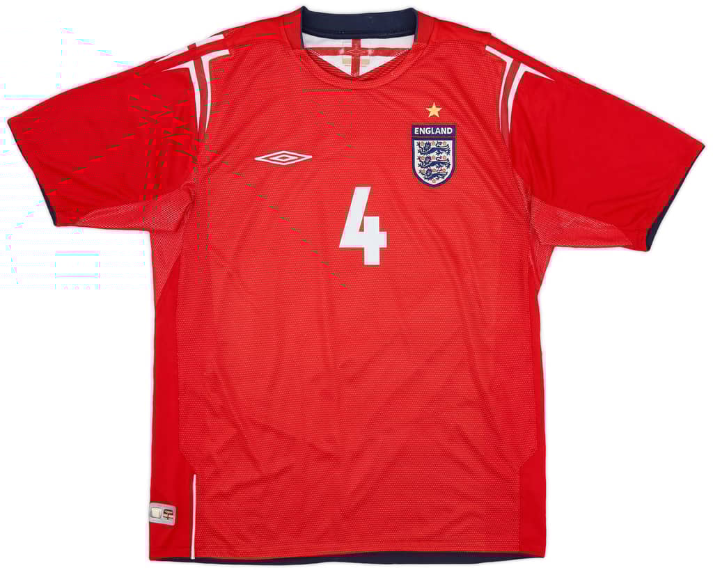 2004-06 England Away Shirt Gerrard #4 - 6/10 - (L)