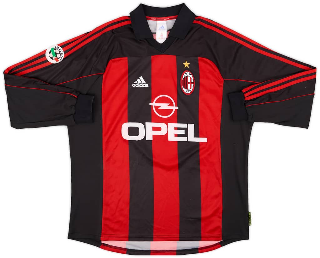 2000-02 AC Milan Match Issue Home L/S Shirt Albertini #4