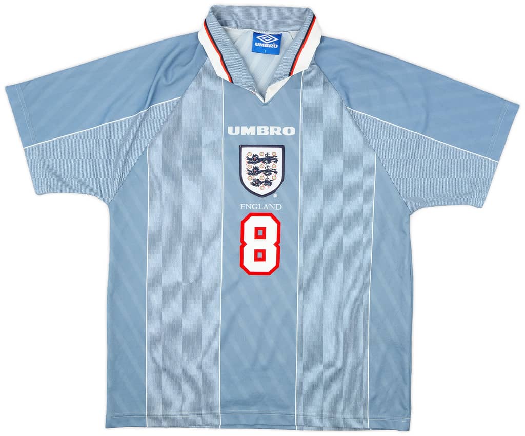 1996-97 England Away Shirt Gascoigne #8 - 6/10 - (L)