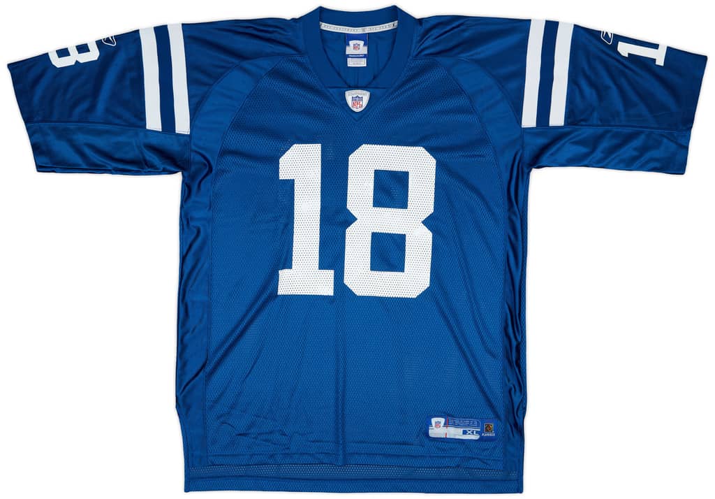 2005-06 Indianapolis Colts Manning #18 Reebok On Field Home Jersey - 9/10 - (XL)