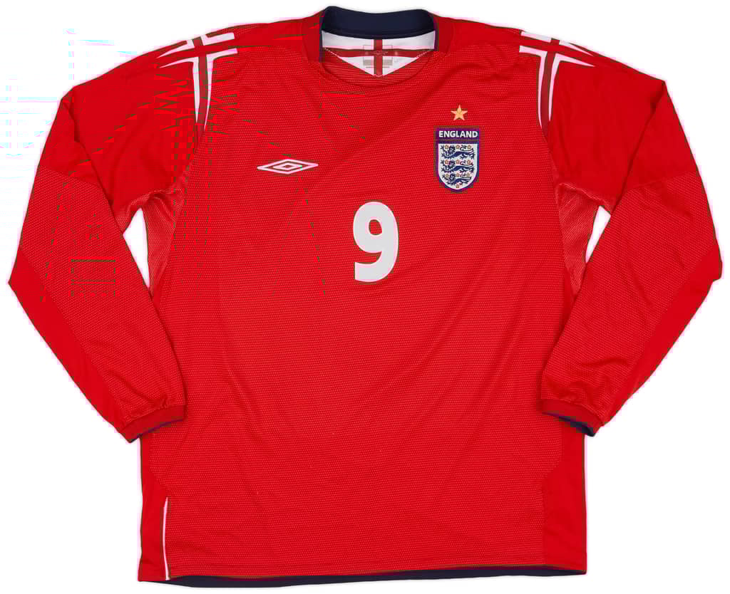 2004-06 England Away L/S Shirt Rooney #9 - 8/10 - (XL)