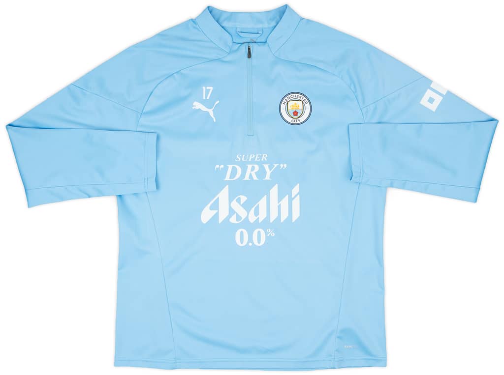 2023-24 Manchester City Player Issue 1/4 Zip Rain Top #17 (De Bruyne) - As New - (L)