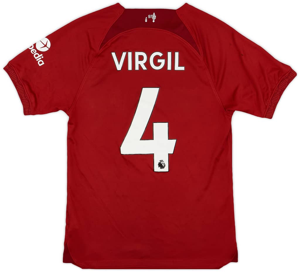 2022-23 Liverpool Home Shirt Virgil #4 - 9/10 - (XS)