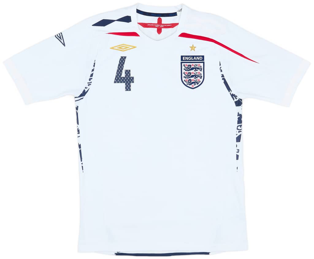 2007-09 England Home Shirt Gerrard #4 - 5/10 - (S)