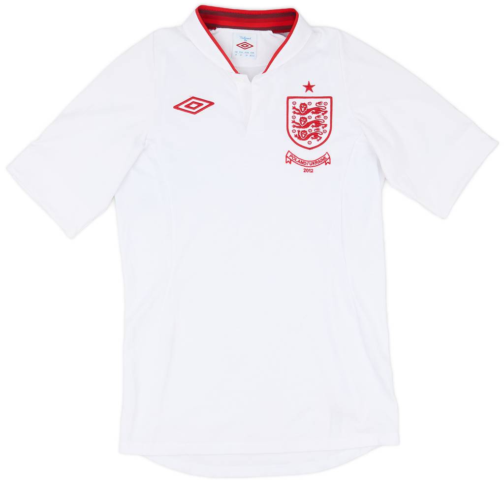 2012-13 England 'Poland/Ukraine' Home Shirt - 9/10 - (XL.Boys)