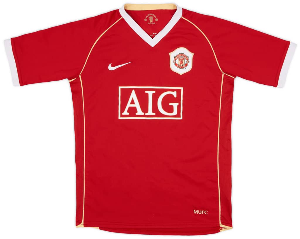 2006-07 Manchester United Home Shirt - 8/10 - (L.Boys)