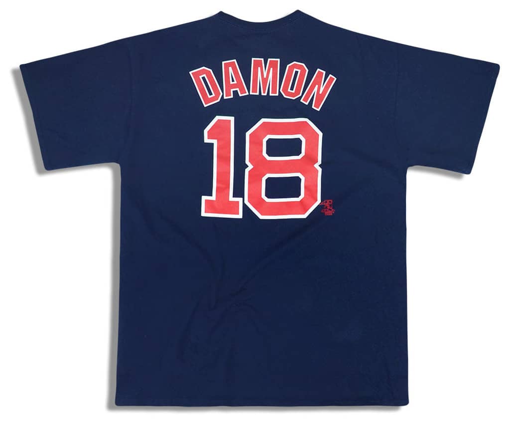 2002-05 Boston Red Sox Damon #18 Majestic Tee XL
