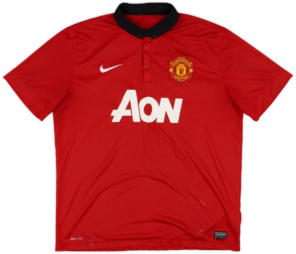 2013-14 Manchester United Home Shirt Vidic #15 - 7/10 - (XL)