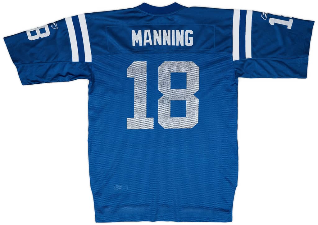 2005-06 Indianapolis Colts Manning #18 Reebok On Field Home Jersey - 5/10 - (L)