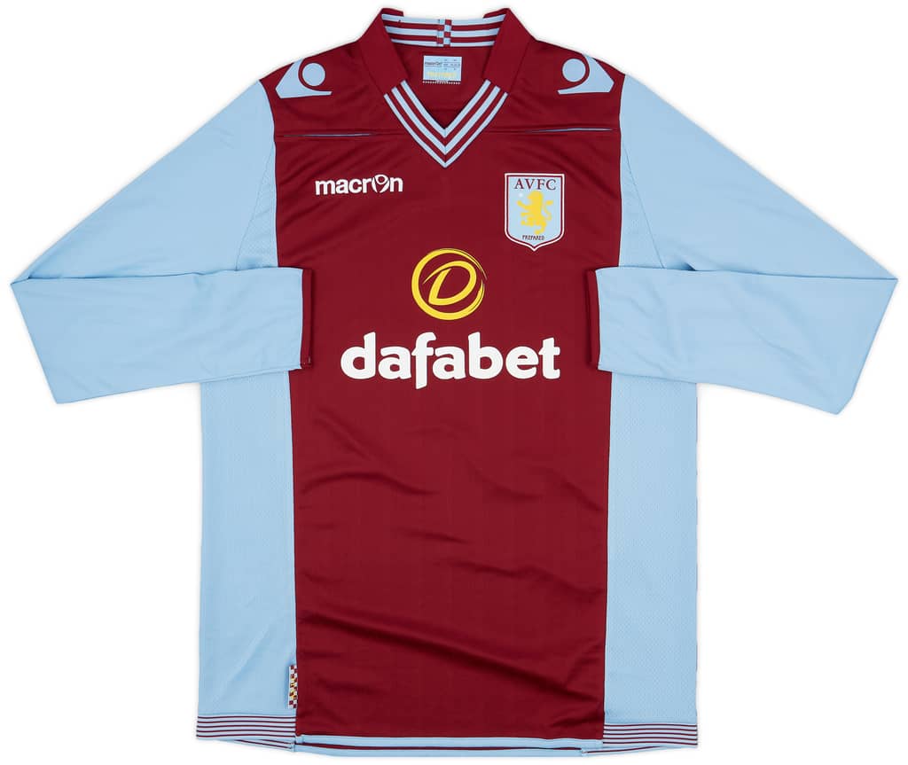 2013-14 Aston Villa Home L/S Shirt Grealish #40 - 9/10 - (XXL)