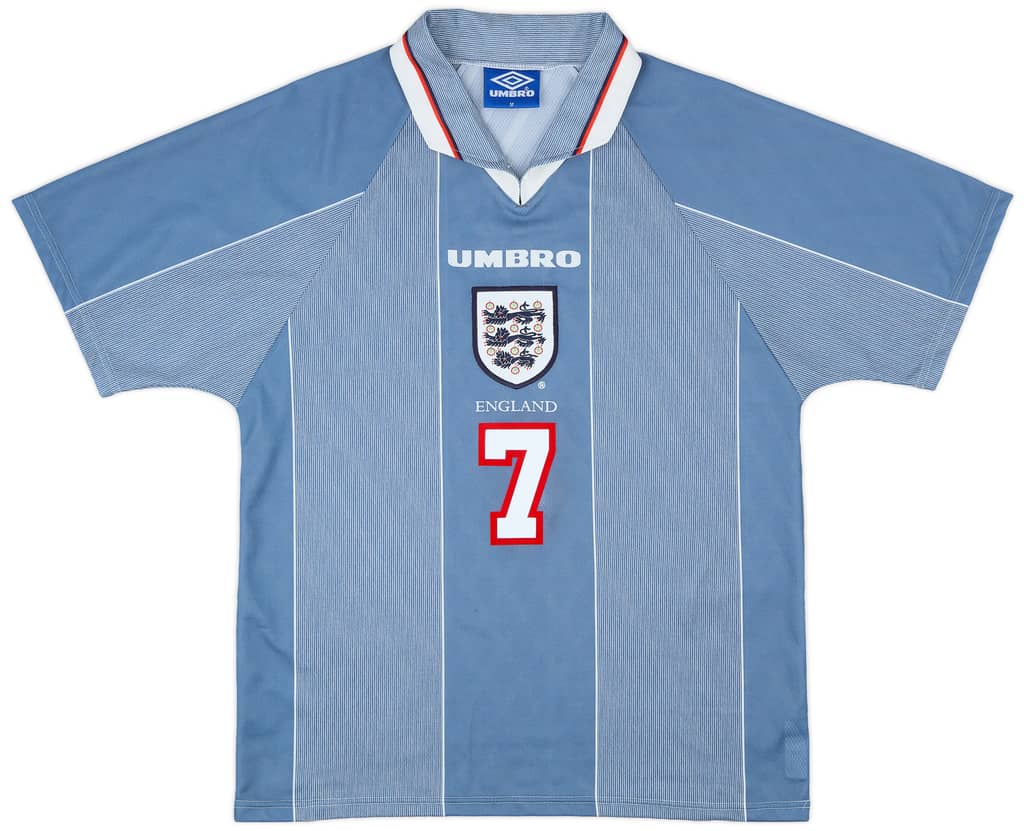1996-97 England Away Shirt Beckham #7 - 9/10 - (M)