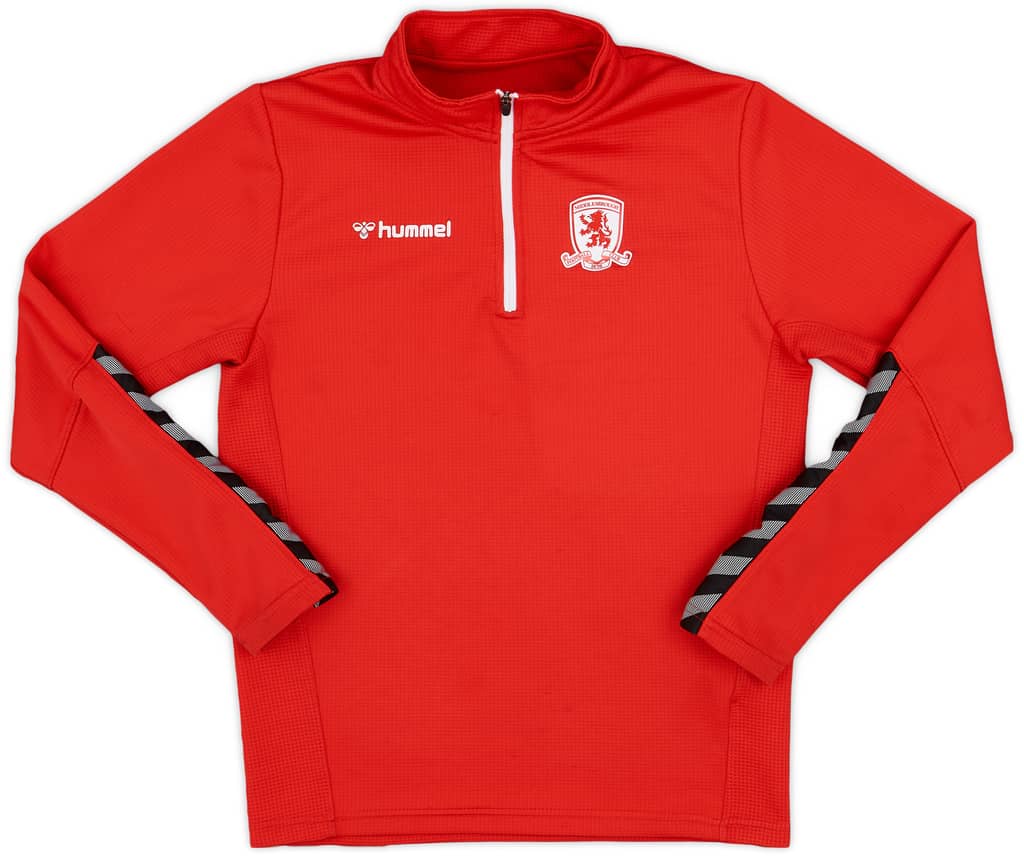 2020-21 Middlesbrough Hummel 1/4 Zip Training Top - 8/10 - (XL.Boys)