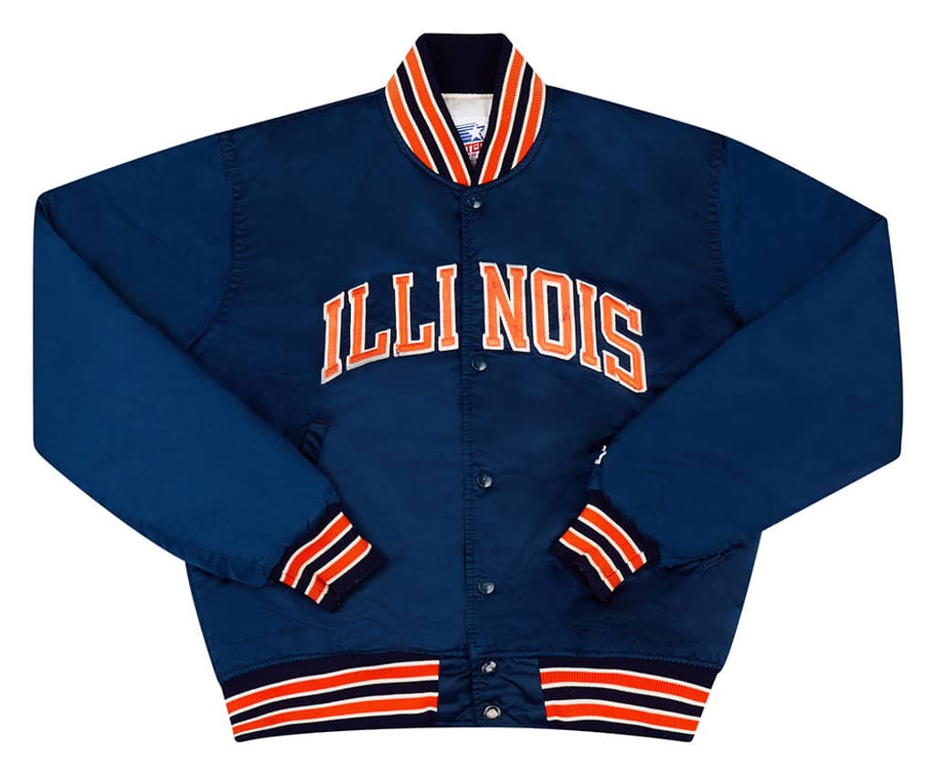 1990s Illinois Fighting Illini Starter Satin Varsity Jacket M