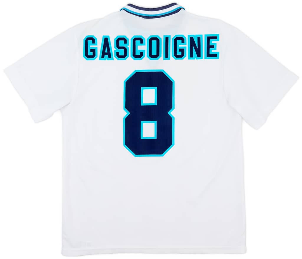 1995-97 England Home Shirt Gascoigne #8 - 8/10 - (M)