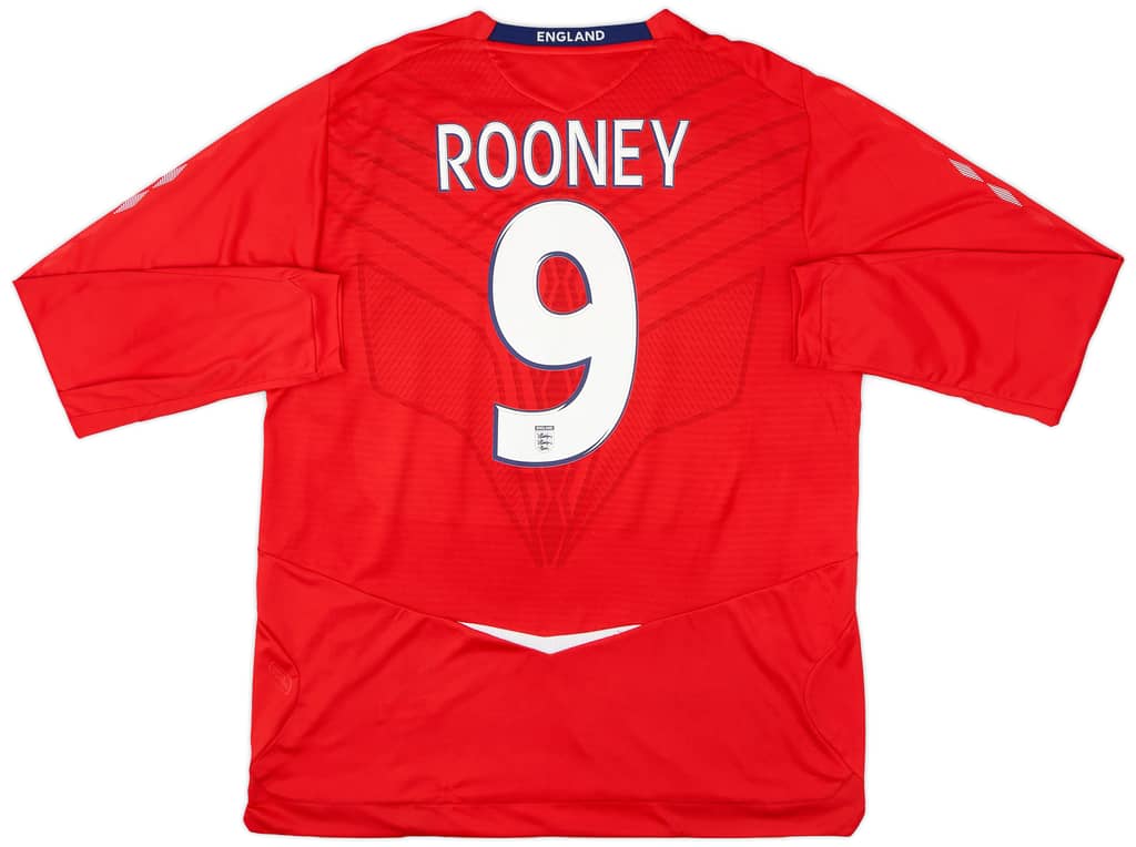 2008-10 England Away L/S Shirt Rooney #9 - 9/10 - (XL)