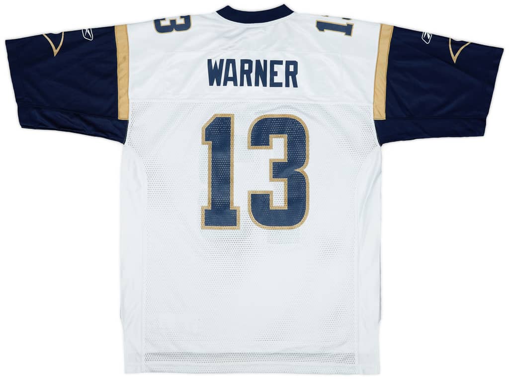 2003 St Louis Rams Warner #13 Reebok On Field Away Jersey - 8/10 - (L)