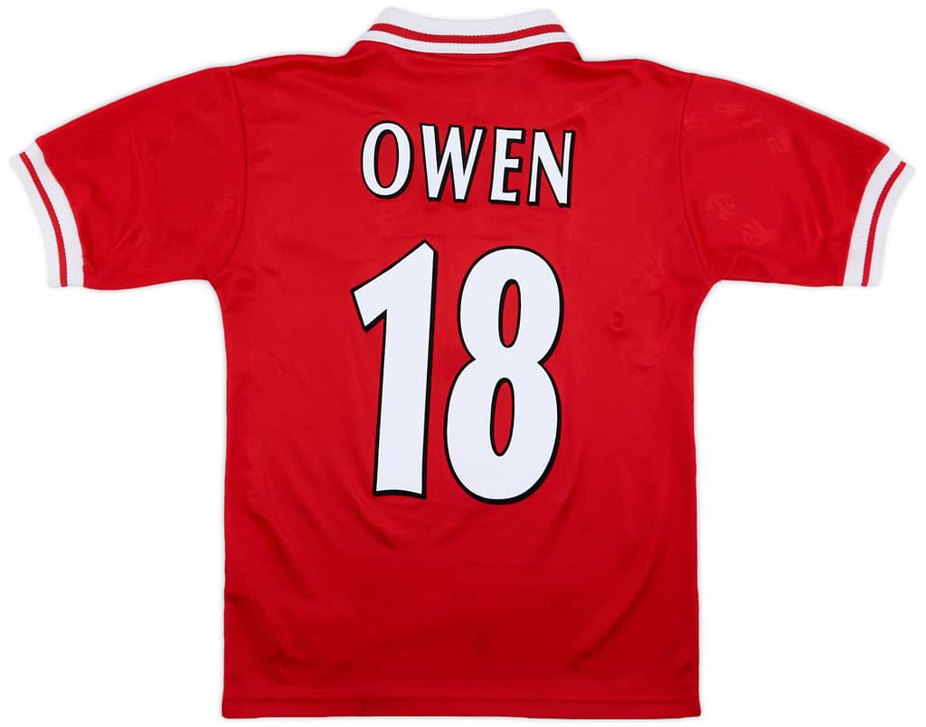 1996-98 Liverpool Home Shirt Owen #18 - 8/10 - (Y)
