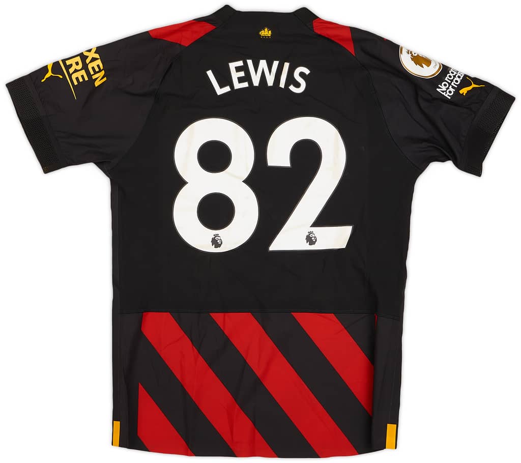 2022-23 Manchester City Match Issue Away Shirt Lewis #82