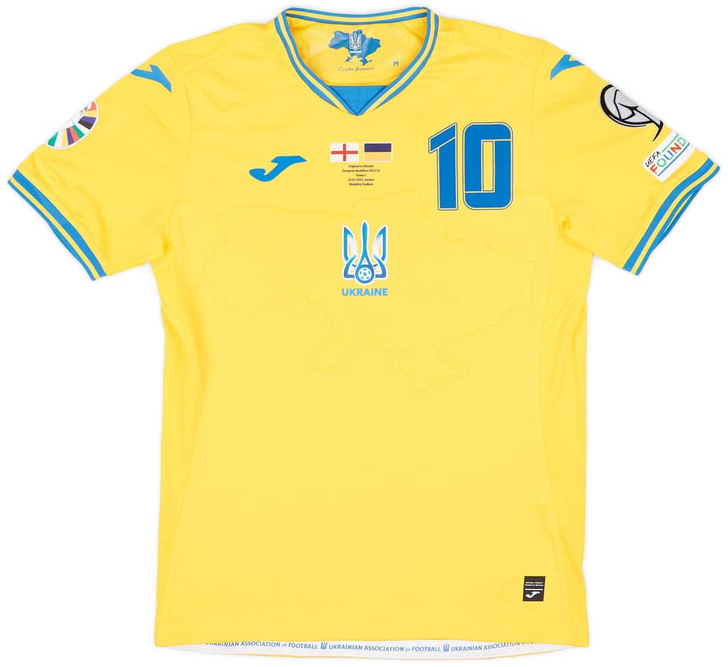 2023 Ukraine Match Issue Home Shirt Konoplyanka #10 (v England)