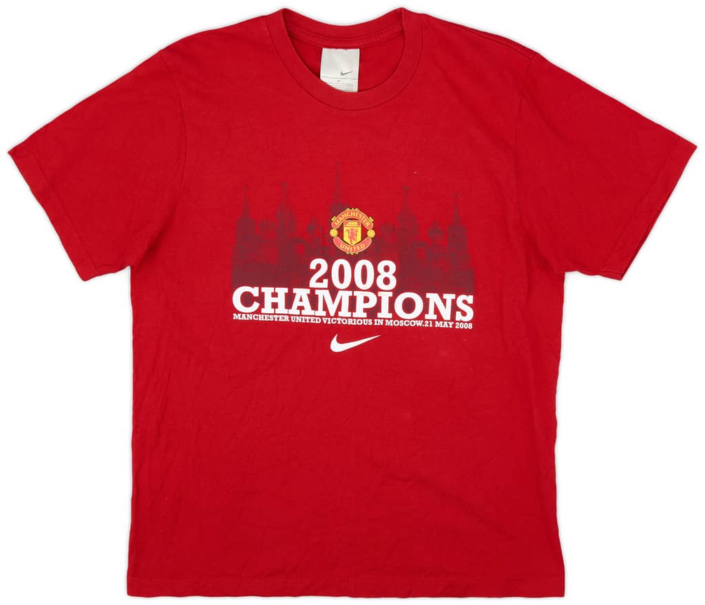 2008-09 Manchester United '2008 Champions' Nike Cotton Tee - 8/10 - (M)