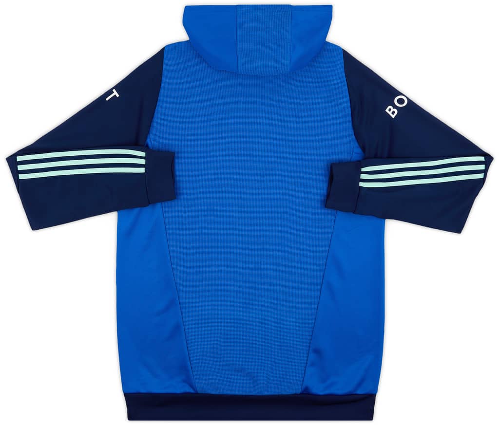 2023-24 Leeds United adidas 1/4 Zip Hooded Top
