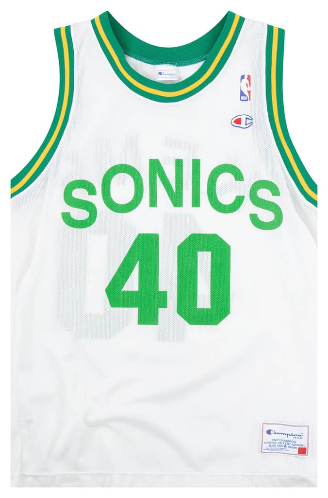 1991-95 Seattle Supersonics Kemp #40 Champion Jersey (Home) M