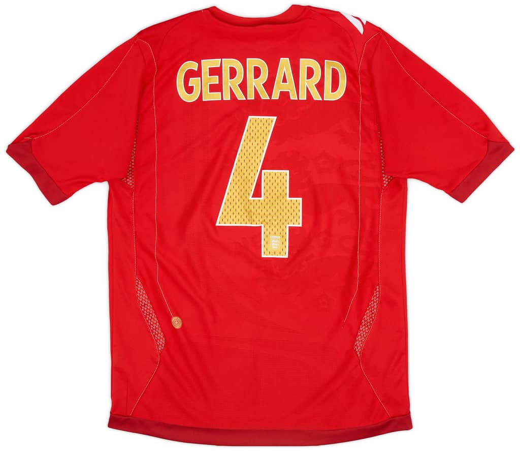 2006-08 England Away Shirt Gerrard #4 - 7/10 - (S)