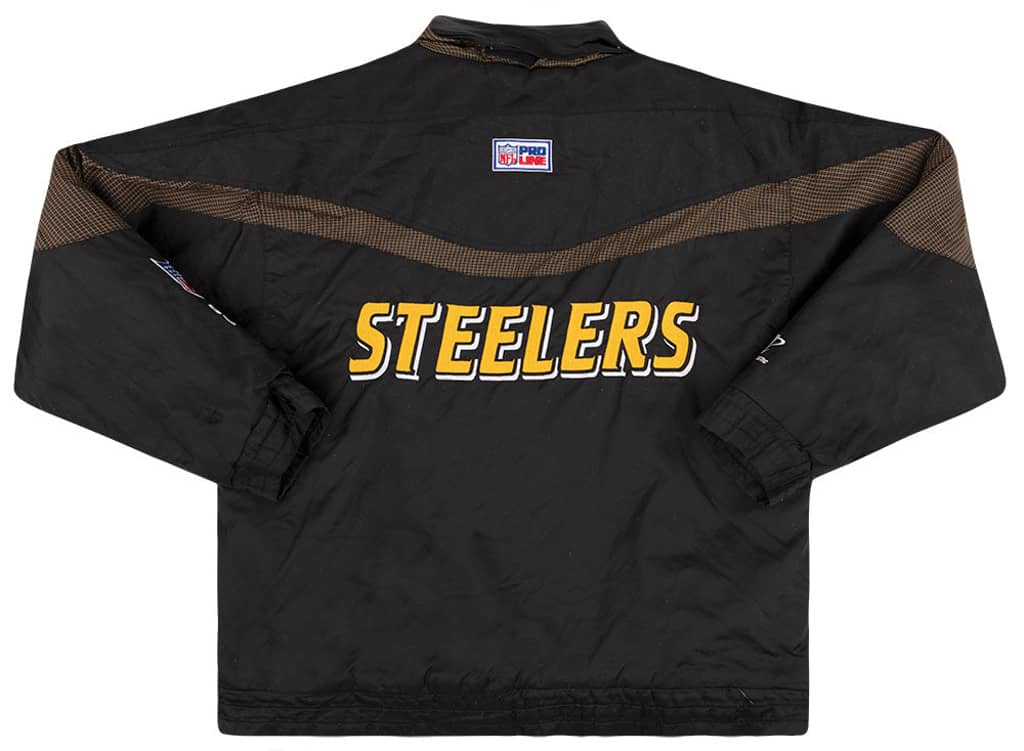 1990s Pittsburgh Steelers Logo Athletic Rain Coat L