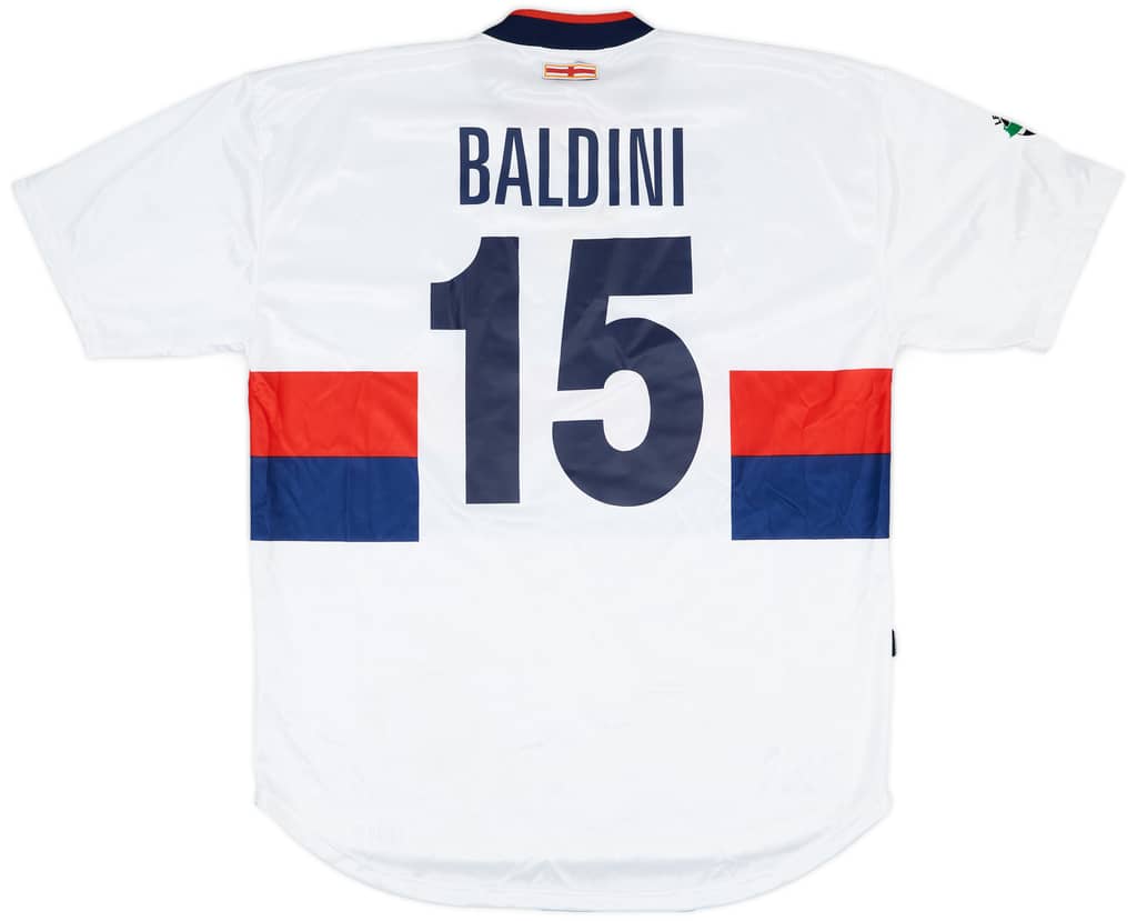 2003-04 Genoa Match Issue Away Shirt Baldini #15