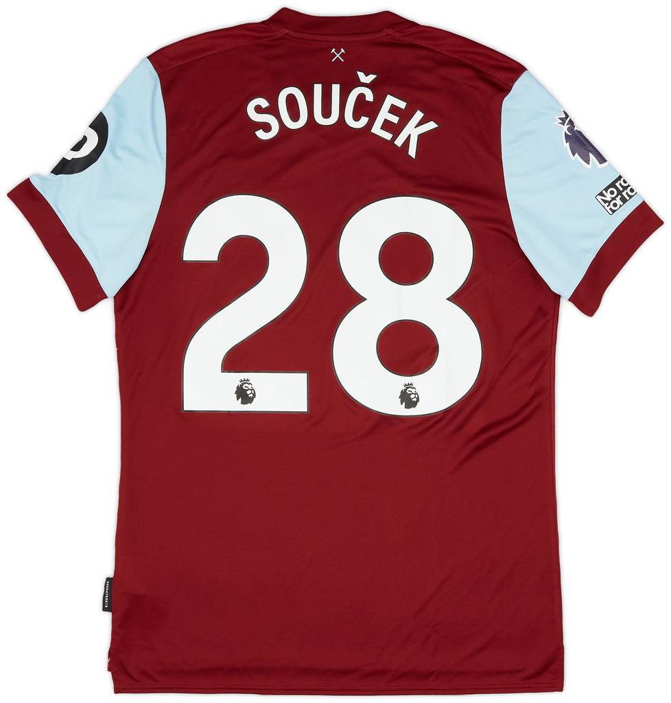 2023-24 West Ham Match Issue Home Shirt Soucek #28