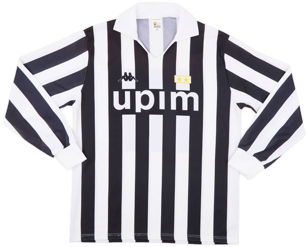 1989-90 Juventus Basic European Home L/S Shirt #11 - 8/10 - (XL)