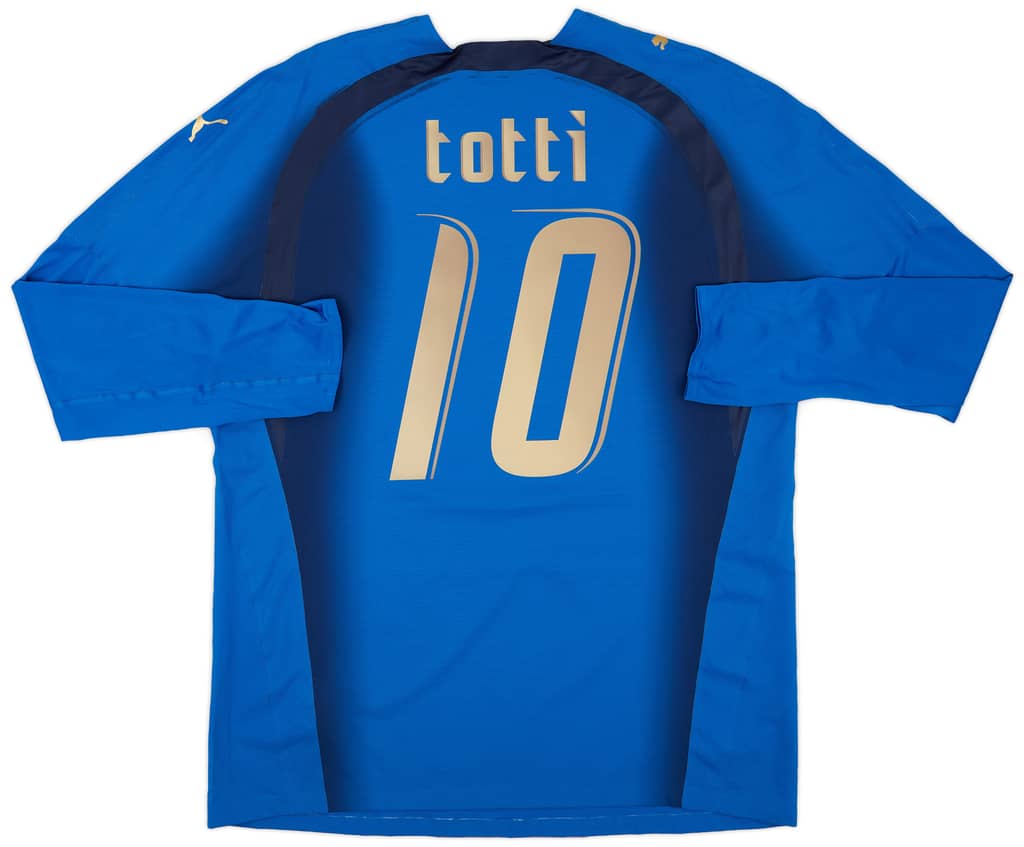 2006 Italy Authentic Home L/S Shirt Totti #10 - 7/10 - (XXL)